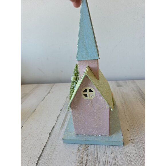 Bethany lowe paper church chapel Xmas Easter decor village tree - Picture 4 of 8